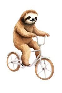 Sloth riding a bicycle sloth vehicle mammal. 