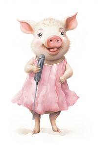 Pig singing mammal animal cute. 