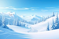 Skiing field outdoors snow landscape. AI generated Image by rawpixel.