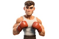 Boxer cartoon white background determination. AI generated Image by rawpixel.