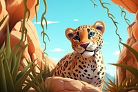 Leopard wildlife outdoors cartoon. 