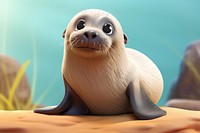 Seal wildlife cartoon animal. 