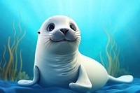 Seal cartoon animal mammal. AI generated Image by rawpixel.