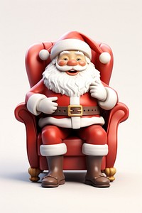 Santa claus chair figurine sitting. 