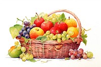Fruit basket grapes plant food. AI generated Image by rawpixel.