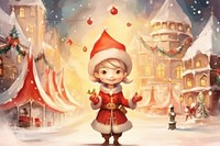 Christmas festival cartoon representation. AI generated Image by rawpixel.