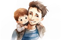 Cartoon father baby love. AI generated Image by rawpixel.
