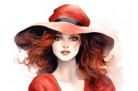 Hat portrait fashion cartoon. AI generated Image by rawpixel.
