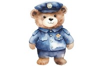 Otter wearing police suit toy white background representation. AI generated Image by rawpixel.