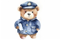 Otter wearing police suit toy white background representation. AI generated Image by rawpixel.