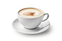 White Ceramic Cup With cappuccino cup coffee saucer. AI generated Image by rawpixel.