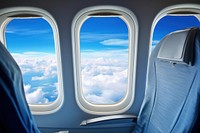 Window airplane aircraft porthole. AI generated Image by rawpixel.