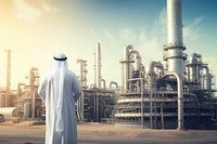 Arab businessman refinery architecture outdoors. AI generated Image by rawpixel.