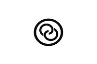 Harmony wellness icon spiral black white. 