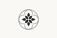 Holistic wellness icon flower white line. AI generated Image by rawpixel.