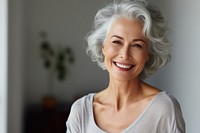 Senior model woman laughing portrait smiling. 