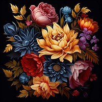 Beautiful flowers pattern plant painting. 