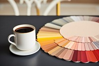 Color palette table coffee cup.