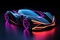 Solar-powered car vehicle wheel neon. AI generated Image by rawpixel.