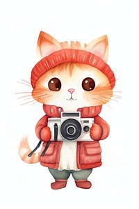Cat photographer holder camera cartoon cute. AI generated Image by rawpixel.