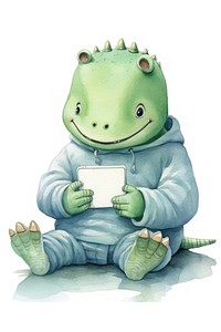 Crocodile playing social media animal cute toy. AI generated Image by rawpixel.