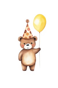 Bear balloon cartoon party. AI generated Image by rawpixel.