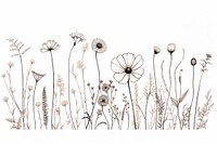Wildflowers drawing sketch plant. AI generated Image by rawpixel.