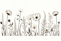Wildflowers drawing pattern sketch. AI generated Image by rawpixel.