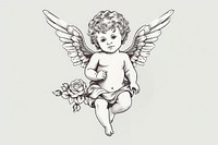 Drawing sketch angel cupid. AI generated Image by rawpixel.