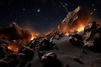 Meteorite astronomy space mountain. AI generated Image by rawpixel.