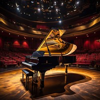 Grand piano keyboard entertainment architecture. AI generated Image by rawpixel.