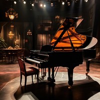 Grand piano keyboard pianist chair. AI generated Image by rawpixel.