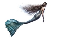 Beautiful mermaid swimming animal adult. AI generated Image by rawpixel.