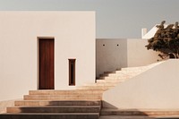 Historic mediterranean city architecture staircase building. 