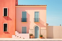 Historic mediterranean city architecture building window.