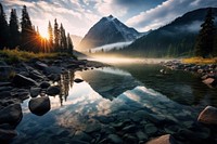 Mountain nature wilderness landscape. 