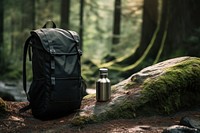 Travel backpack and water bottle. AI generated Image by rawpixel.