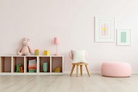 Children's room, pink and minimal photo. .