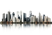 High rise buildings architecture metropolis waterfront. AI generated Image by rawpixel.