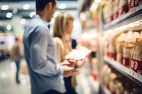 Supermarket defocused shopping store. AI generated Image by rawpixel.