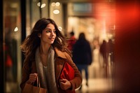 Shopping portrait female adult. 