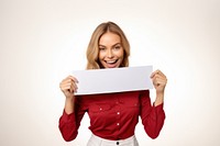 Woman holding a Sale banner portrait happy photo. AI generated Image by rawpixel.