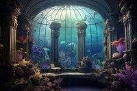 Fantasy mermaid home aquarium outdoors nature. AI generated Image by rawpixel.