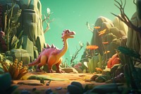 Wild cartoon outdoors dinosaur. AI generated Image by rawpixel.