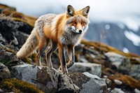 Fox wildlife mountain animal. 