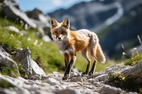 Fox wildlife mountain walking. 