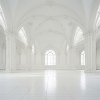 White interior architecture flooring spirituality. 