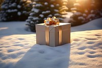 Christmas gift snow box. 