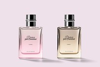 Perfume bottle mockup, product packaging psd