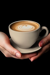 Hands holding coffee cup